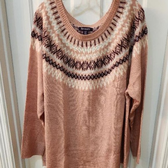 Roaman's Sweaters - Pink Long Sleeve Sweater